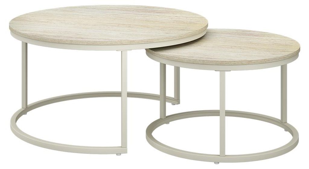 Couchtisch-Set Vicco Montreal Travertin/Cashmere 77 x 77 Produktbild 