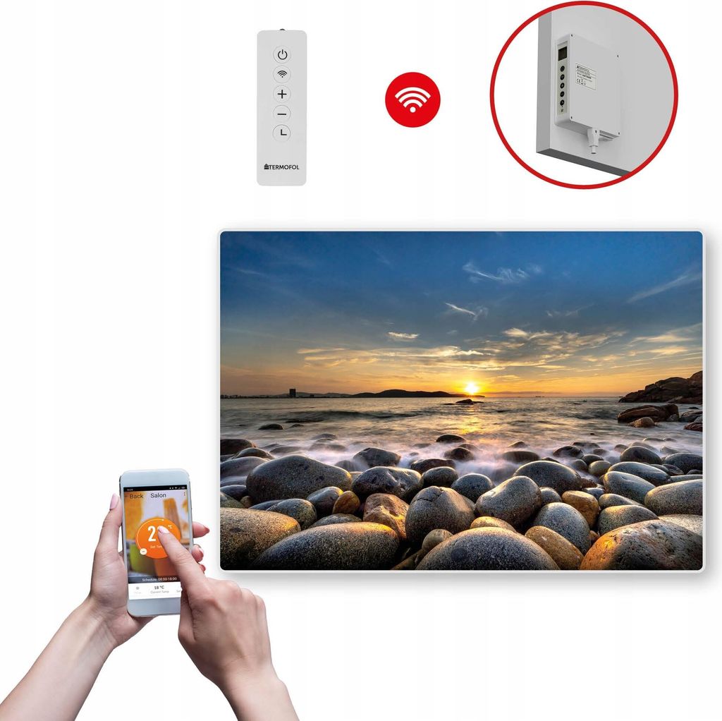 Termofol TF-SWT Infrarot Wandheizung - Wandheizung Elektrisch - Felsen - 500W - 60x85 cm