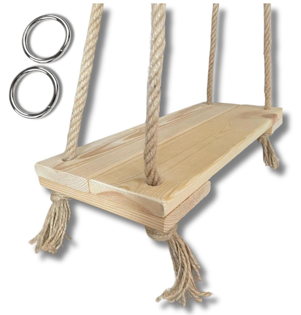Huśtawka drewniana do ogrodu domu boho loft 49 cm bujak Zdjęcie produktu 