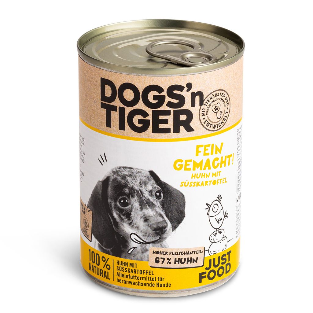 Dogs'n Tiger Junior Hundefutter, Nassfutter, Getreidefrei,