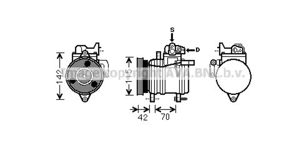 PRASCO KAK121 HS11 Klimaanlage Klimakompressor R134a für HYUNDAI i10 (PA) für KIA Picanto (SA)