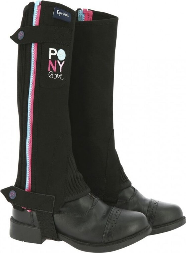 EQUI-KIDS Mini-Chaps Pony Love, Chaps, Chapsletten, Farbe:Schwarz, Größe:6 Jahre