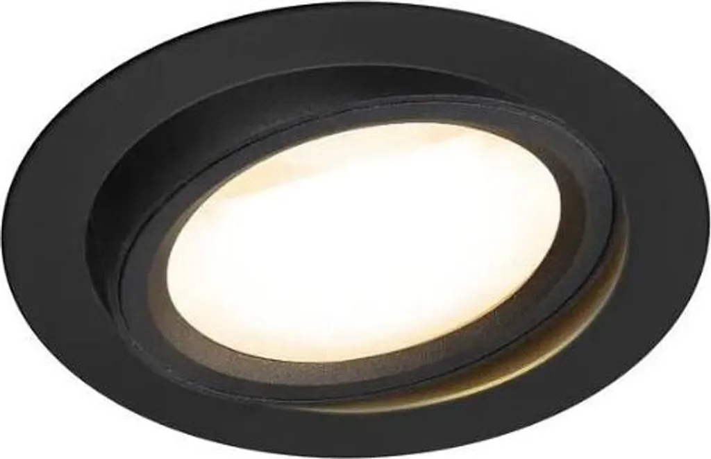 SLV Oculus Move LED Plafonnier encastré Dim-To-Warm Noir Mat