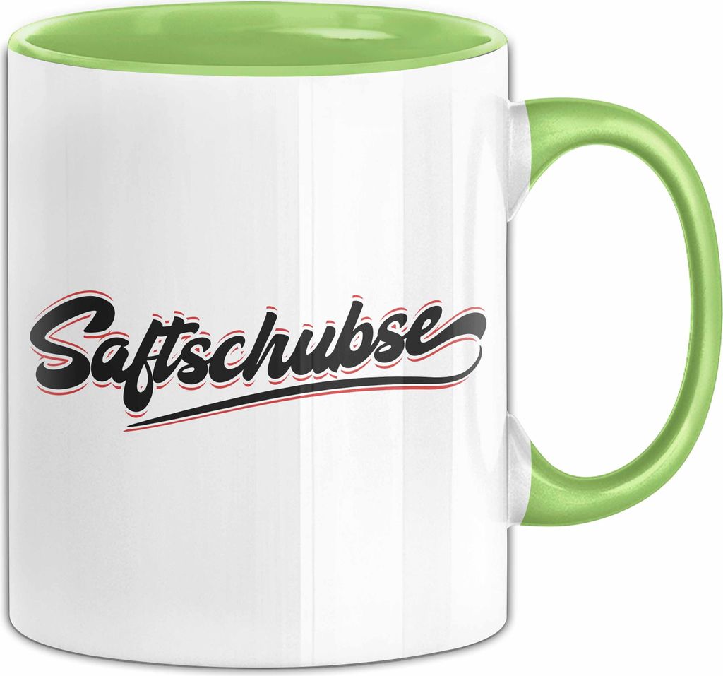 Saftschubse Stewardess Tasse Geschenk Lustiger Spruch Flugbegleiterin (Grün)