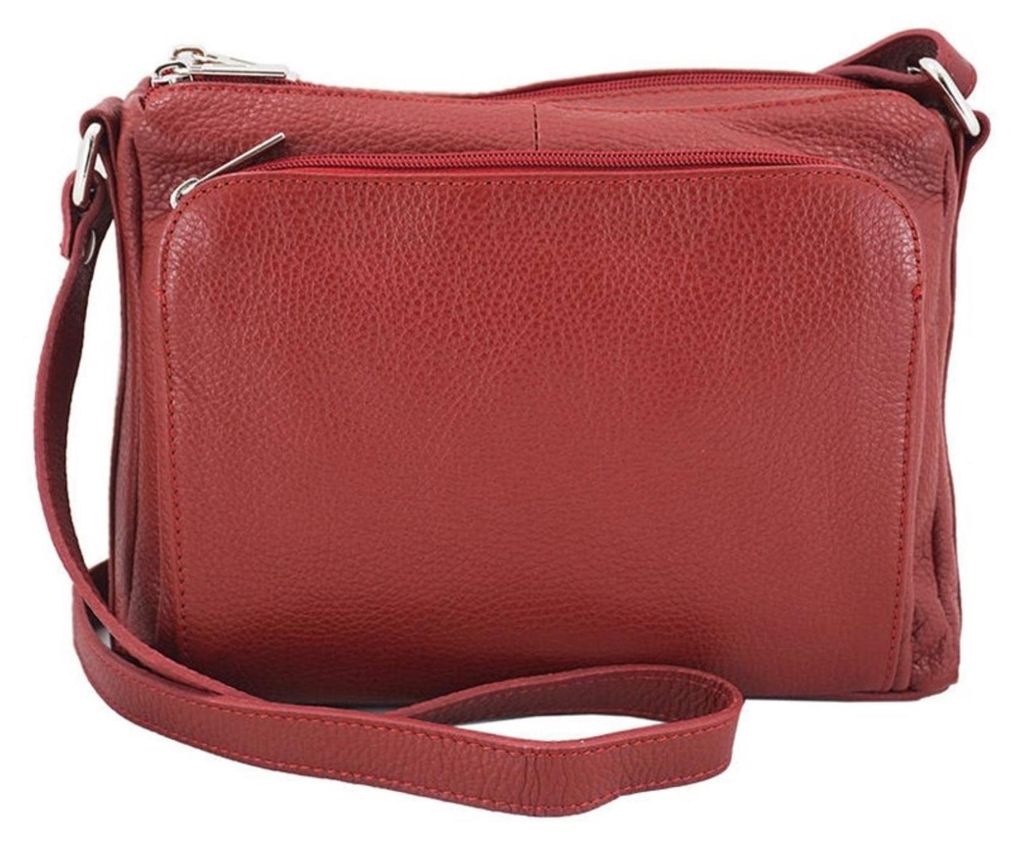 Damen Umhängetasche aus Naturleder Rot Modell 63313