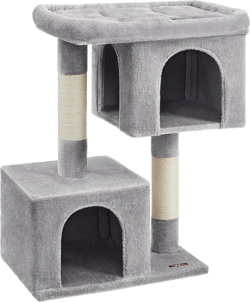 Arbre à chat solide pour Maine Coon avec abri extra-large et lumière