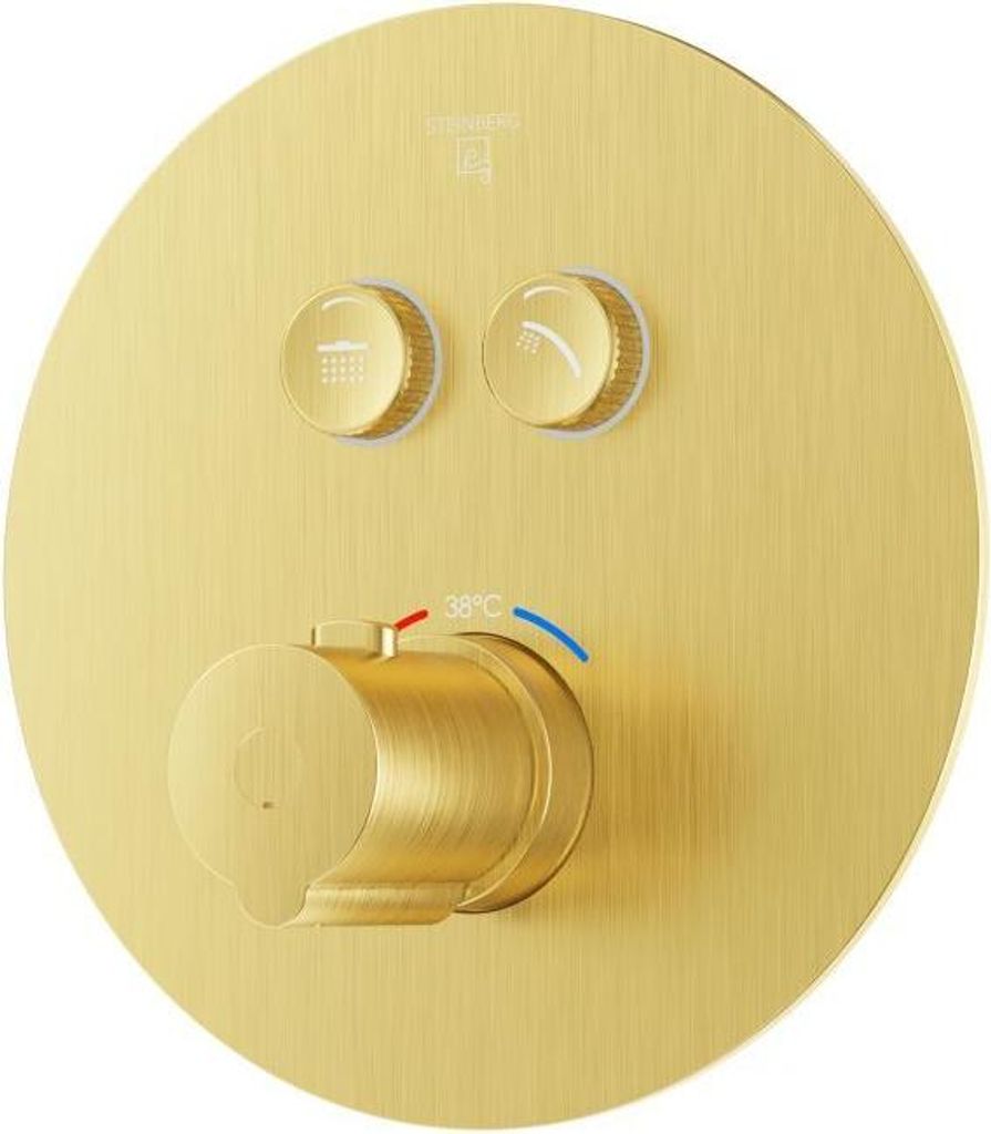 Steinberg Serie 390 Fertigmontageset, für Unterputzthermostat 1/2, pushtronic, für 2 Verbraucher, rund, 39042233BG