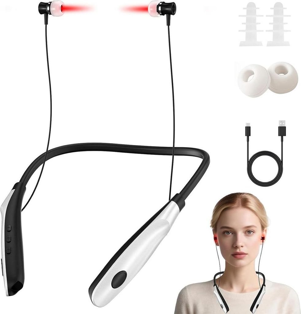Tinnitustherapie Infrarot Ohrstöpsel, 650nm Rotlichtgerät Produktbild 