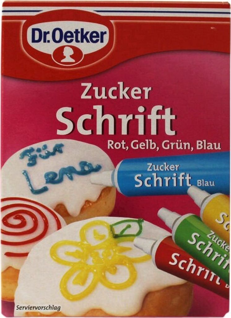 Dr. Oetker Zuckerschrift, 4 Farben- blau, gelb, rot, grün Produktbild 4
