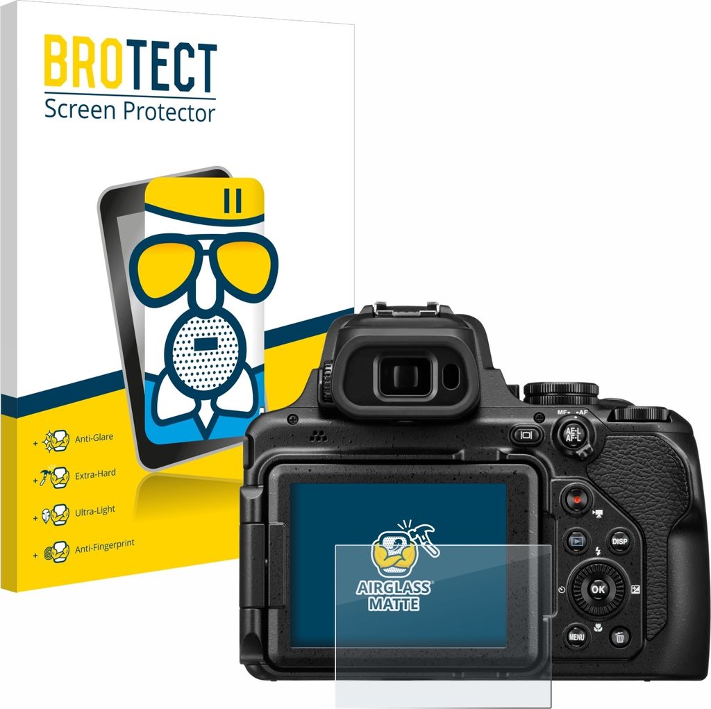BROTECT Entspiegelungs Schutzglas für Nikon Coolpix P1100 Schutzfolie Panzer Folie Glas Display Schutz matt