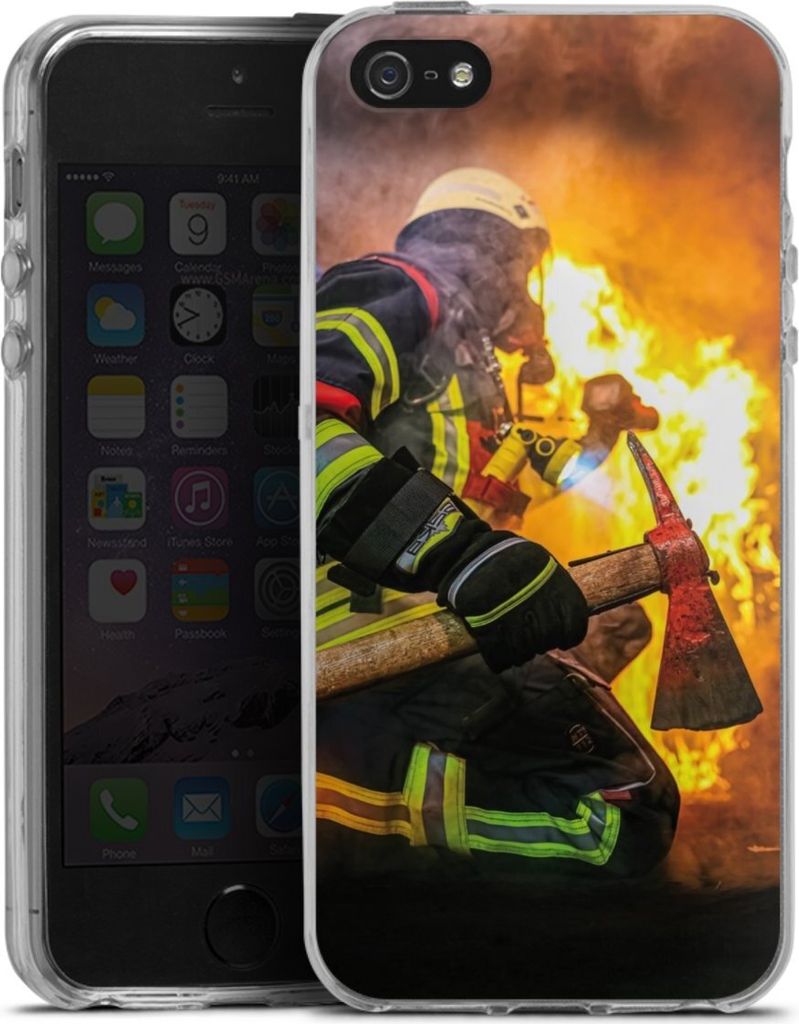 DeinDesign Handyhülle für Apple iPhone 5 Silikon Hülle Case Smartphone Schutzhülle Feuer Feuerwehr Lebensretter