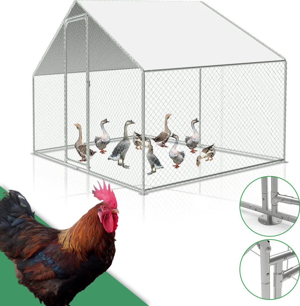 Offerta Pollaio in Metallo 6mq | Recinto 3x2x2m con Serratura e Tetto