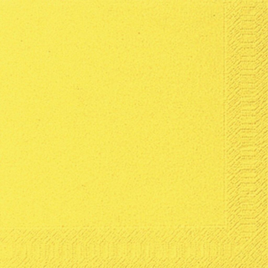 Duni 104060 Dinner-Servietten 3lagig Tissue Uni gelb, 40 x 40 cm, 20 Stück