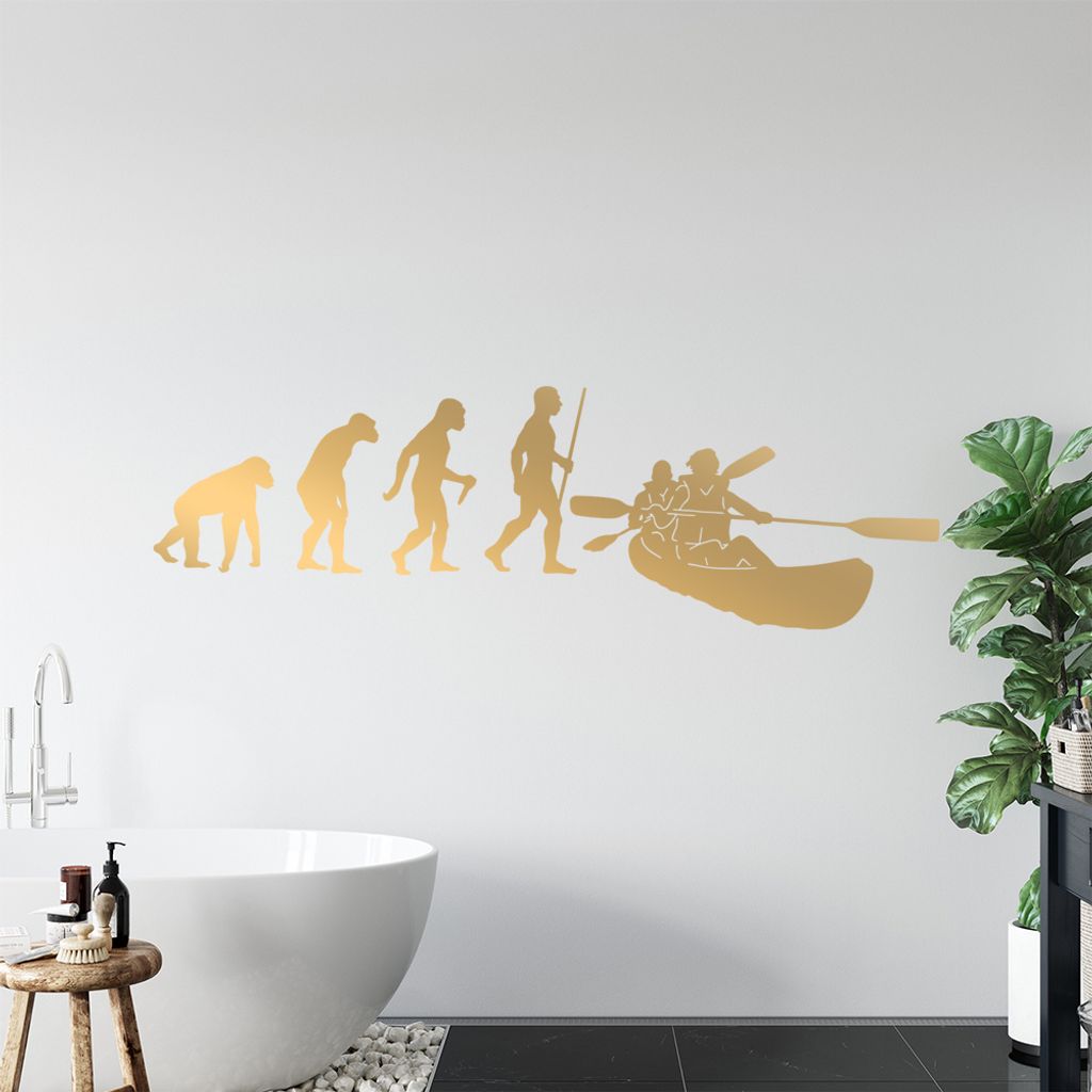 Kanu Kajak Evolution Wandtattoo Wandaufkleber Wall Sticker - Dekoration, Küche, Wohnzimmer, Schlafzimmer, Badezimmer