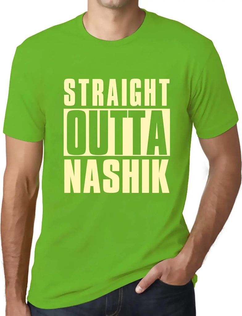 Herren Grafik T-Shirt Direkt aus Nashik – Straight Outta Nashik – Öko-Verantwortlich Vintage Jahrgang Kurzarm Lustige Druck Geburtstag Geschen...