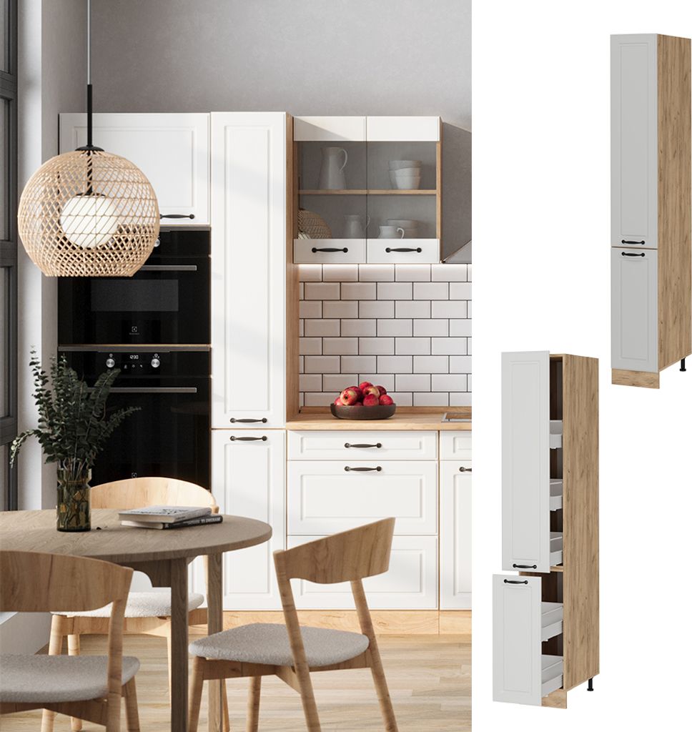 Apothekerschrank Vicco R-Line Weiß Landhaus 30 cm, Model Produktbild 