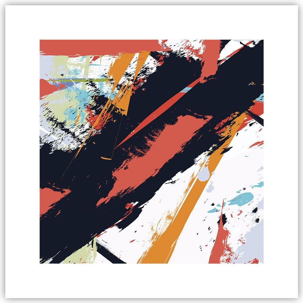 Poster - Poster ohne Rahmen - Abstraktion Graffiti Modern - 30x30 cm - Wand Bild - Wanddeko - Wandbilder - Kunstposter - Wandposter - Bilder - Kuns...