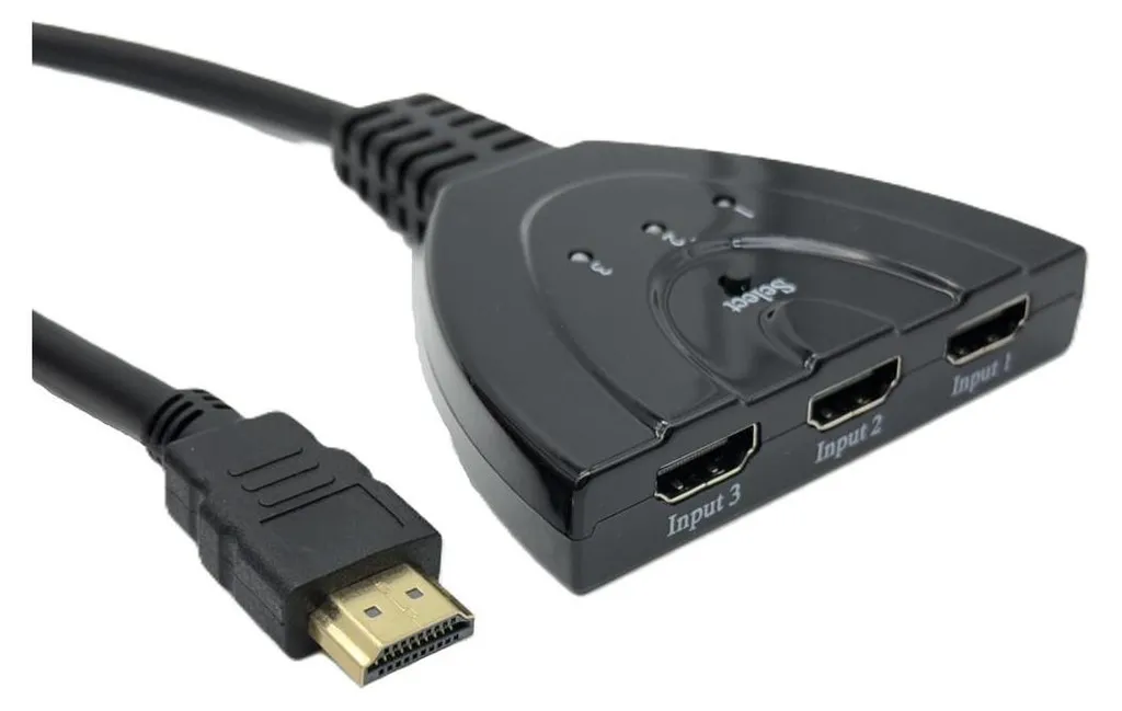 Interruttore HDMI 3 Ingressi 1 Uscita - Switch 1080P Full HD con Cavo