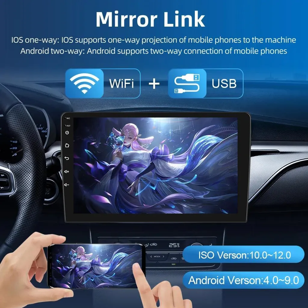 Station Multimédia Android 2-DIN Kia Carens - Navigation GPS et CarPlay - 9