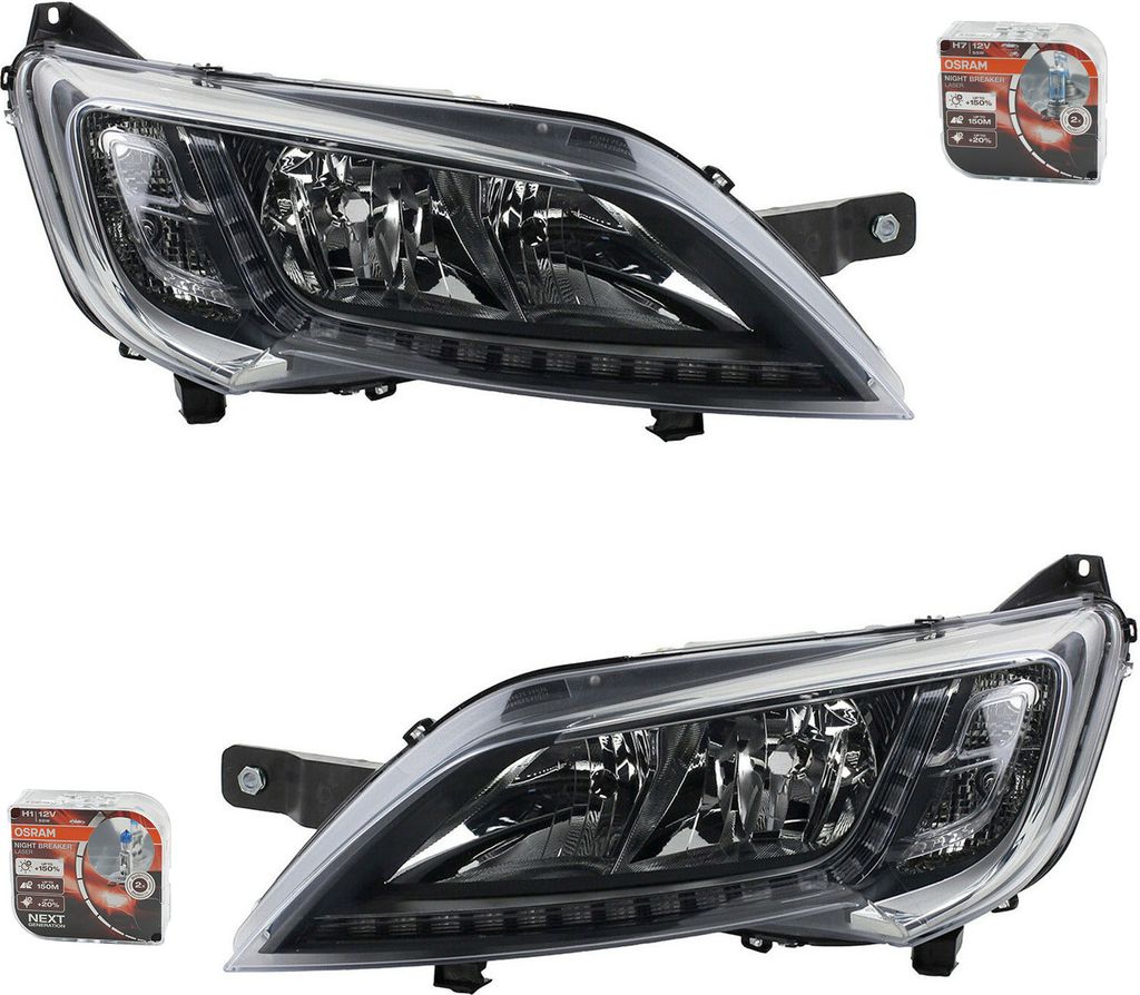 Johns, Scheinwerfer L R Set + Osram Night Breaker Laser passend für Opel Movano C & 1374297080 1392604080 1394430080 1612041880 1626194880