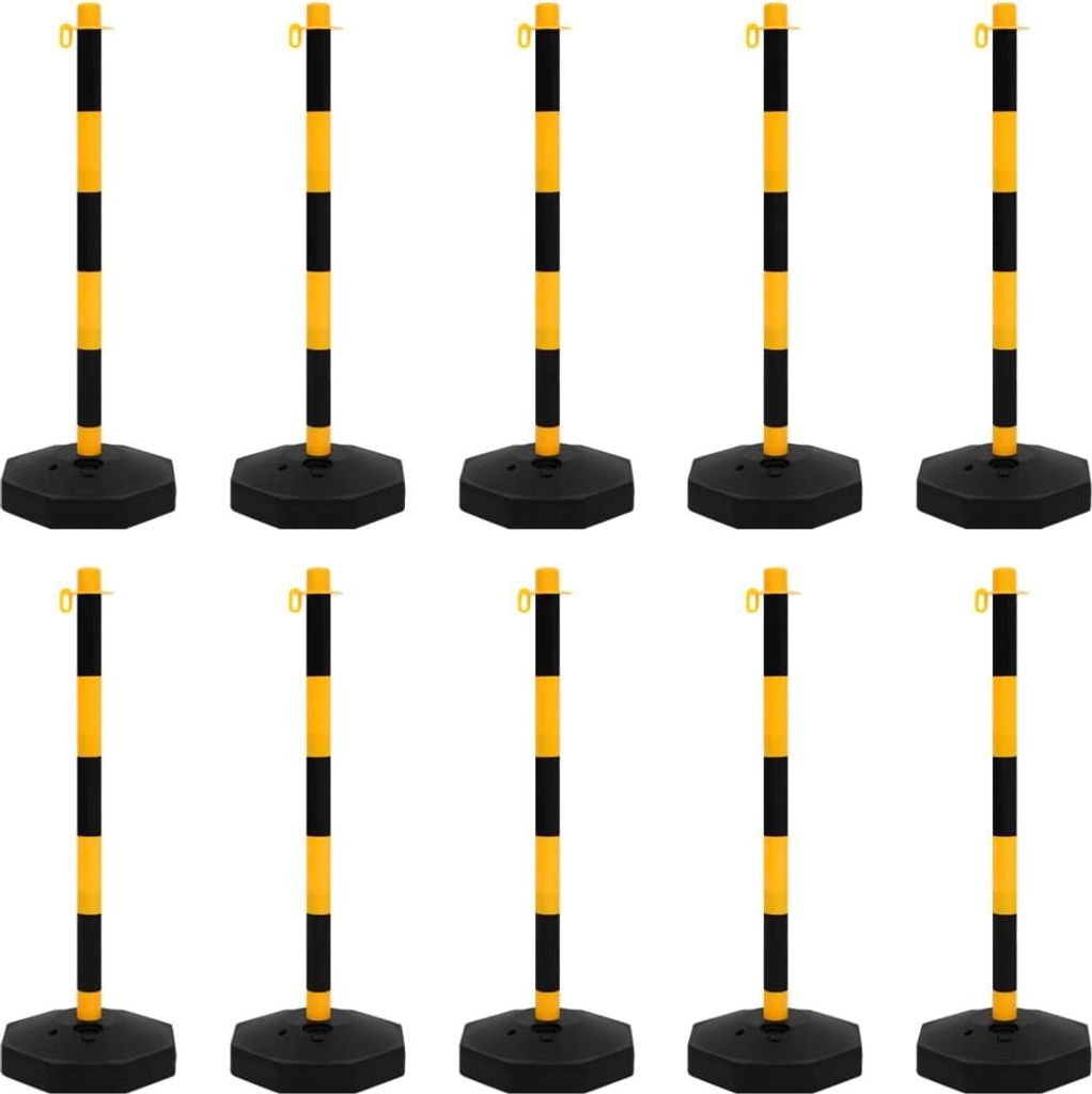 vidaXL Kettenpfosten-Set mit 10 m Kunststoffkette