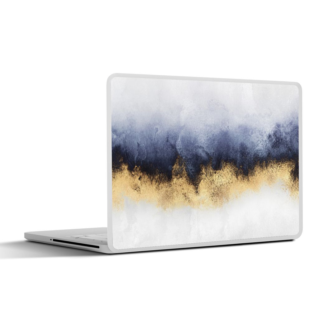 MuchoWow Laptop Aufkleber Sticker Cover Abstrakt - Gold - Luxus 32.5x23.5 cm - Sticker für Laptop - Selbstklebend