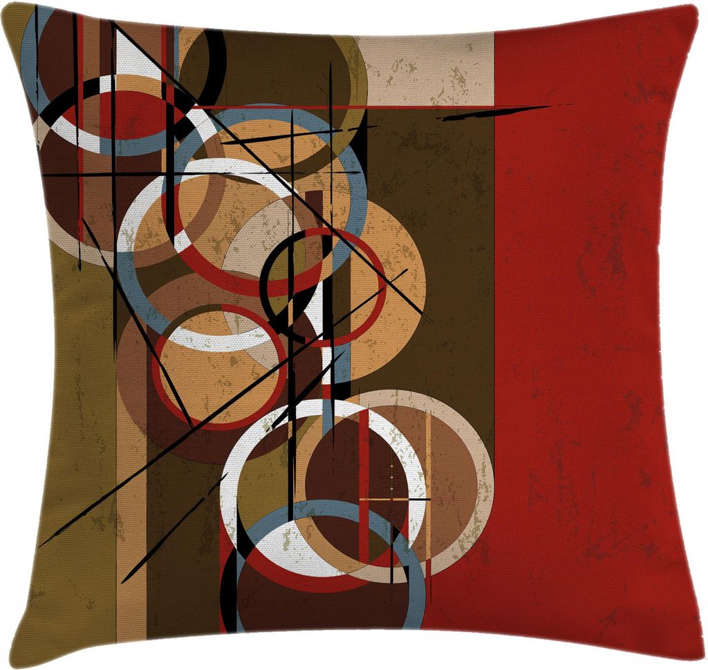 ABAKUHAUS rot Kissenbezug, Retro Schmutz-surreale Kunst, Digitaldruck Wasser Resistent Farbfest mit Reißverluß und Waschbarer Kissenhülle, 45 x ...
