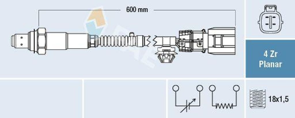 FAE 77694 Lambdasonde OE 8946547080 kompatibel mit CT, Prius