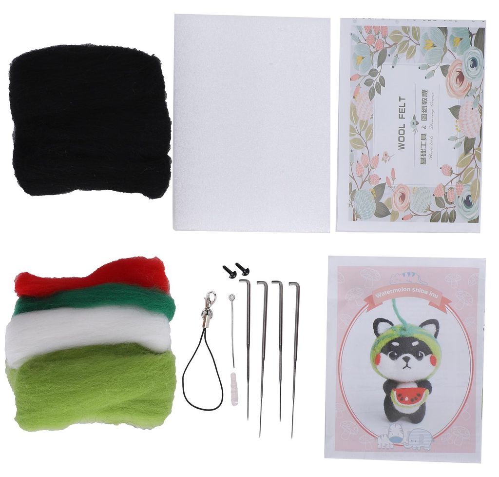 Nadelfilzen Wolle Filz Shiba Inu Tier Plüschpuppe DIY Bastelmaterial Heimdekoration