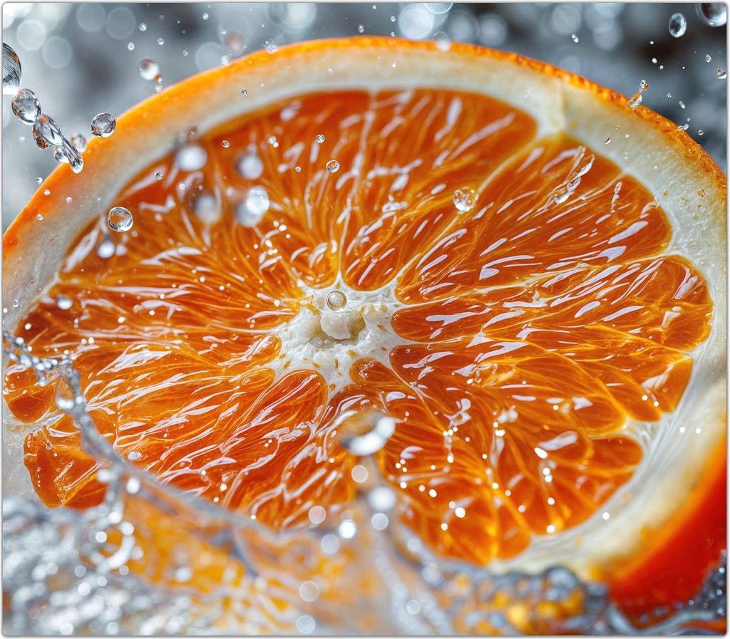 Spritzschutz Herdabdeckplatte Schneidebrett aus Glas Orangenscheibe Spritz 1-Teilig (60x52cm)