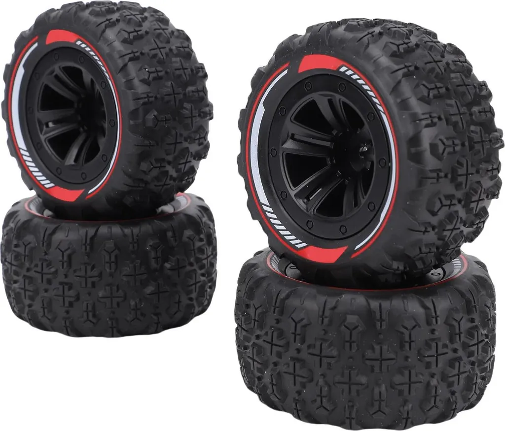 Pneus RC Hexagonaux 12mm Haute Traction pour Terrains Difficiles Noir