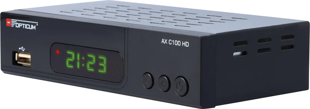 Opticum AX C 100 DVB-C Décodeur avec Lecteur USB et Sortie HDMI Noire - 19