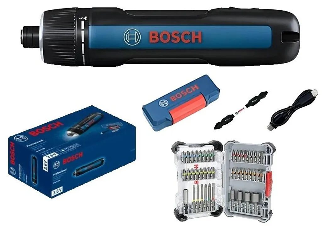 Visseuse sans fil GO3 3,6V avec batterie Lithium-ion et set 43 pièces