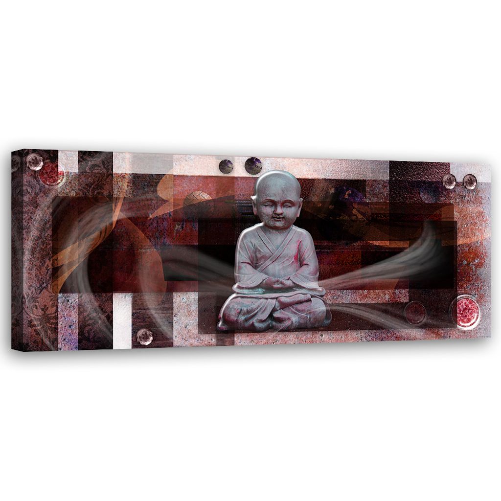 Leinwandbild Buddha-Statue Feng Shui 150x50 Feeby Braun bild für die wand bereit zum aufhängen