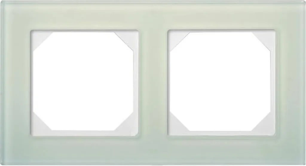 Liregus Cadre de Prise Double en Verre Blanc 2-Way Frame White Glass