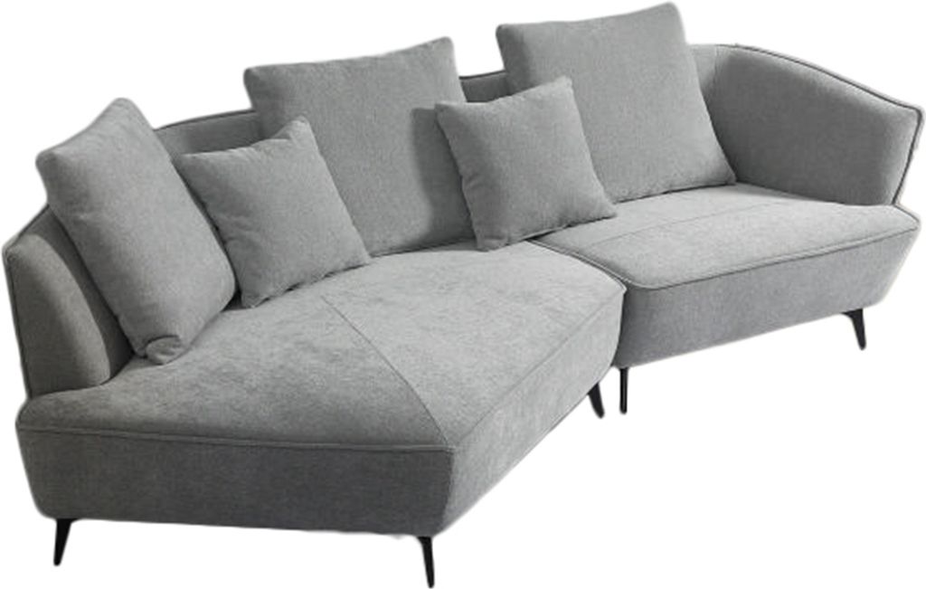 KAWOLA Sofa GARBO Designsofa Stoff grau links offen