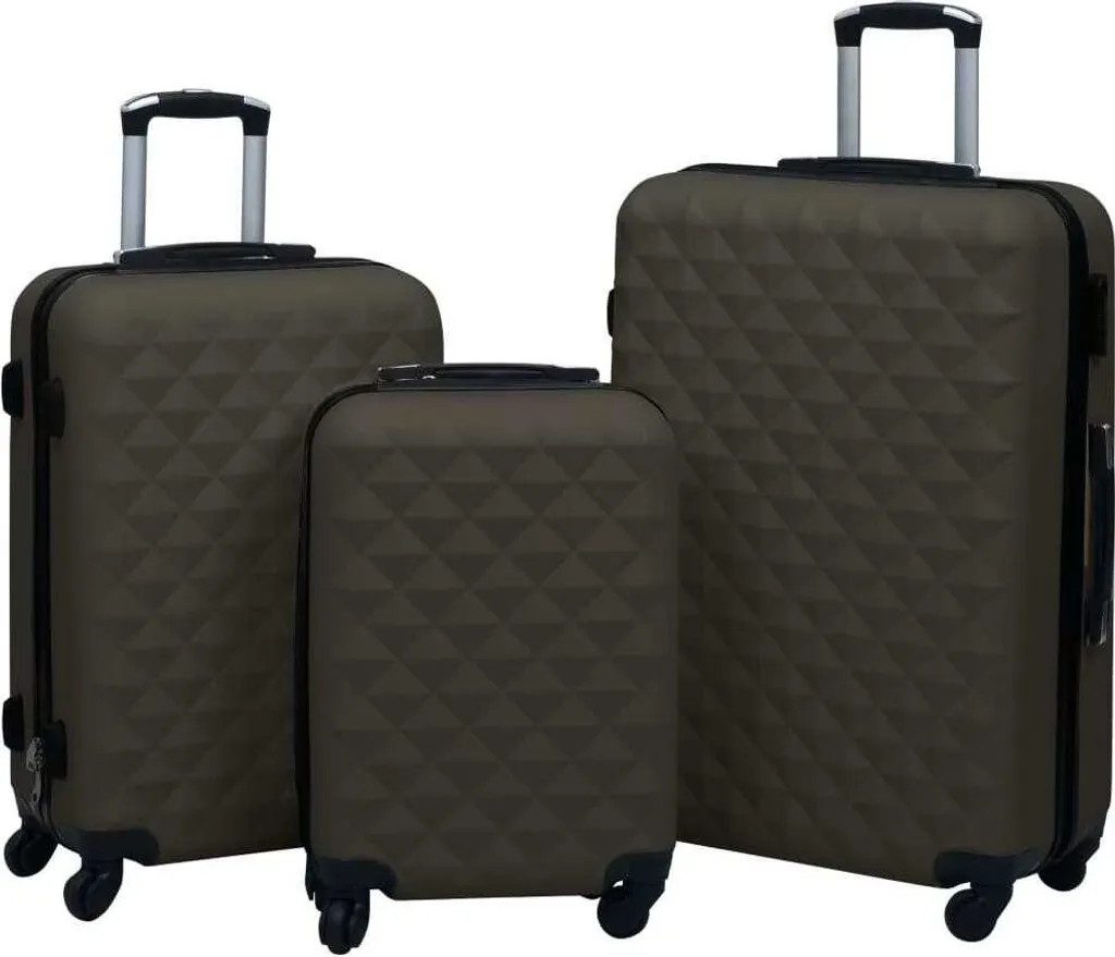 Valises trolley ABS anthracite x3 avec roues 360° - Ultra résistantes