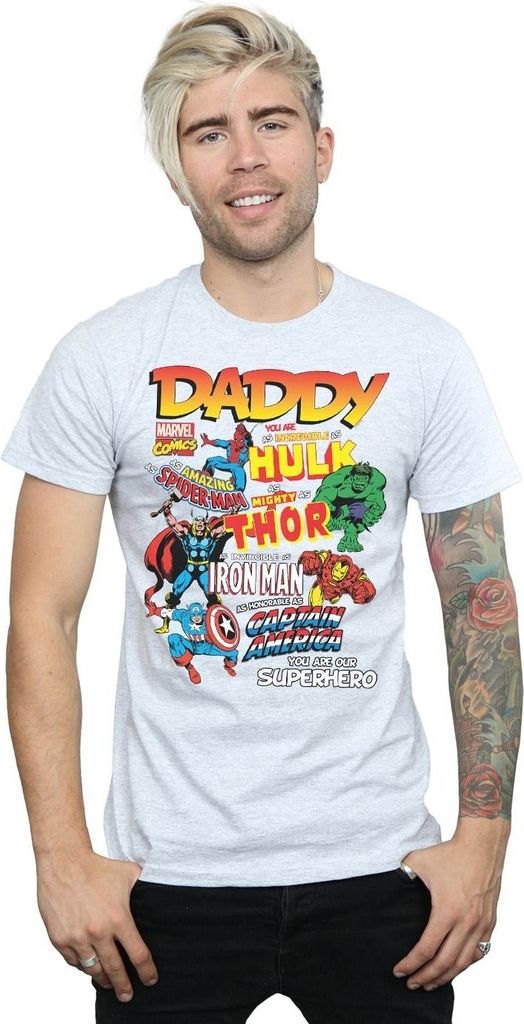 Marvel - "Our Dad Superhero" T-Shirt für Herren BI37726 (4XL) (Weiß)