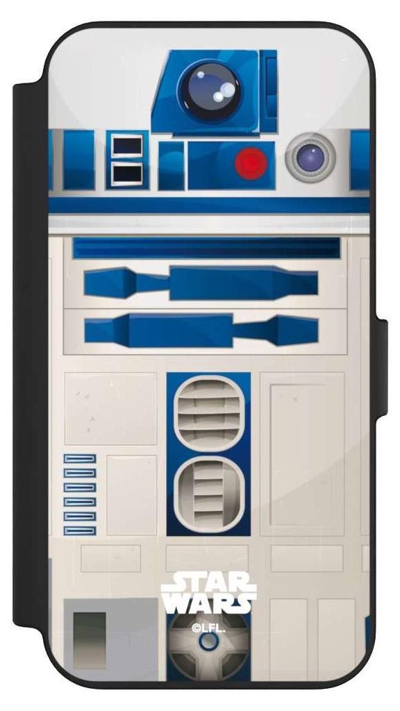 NIVOCASE Klapphülle für Apple iPhone 13 Handyhülle aus Kunst Leder NIVOflip schwarz Fanartikel Star Wars R2D2