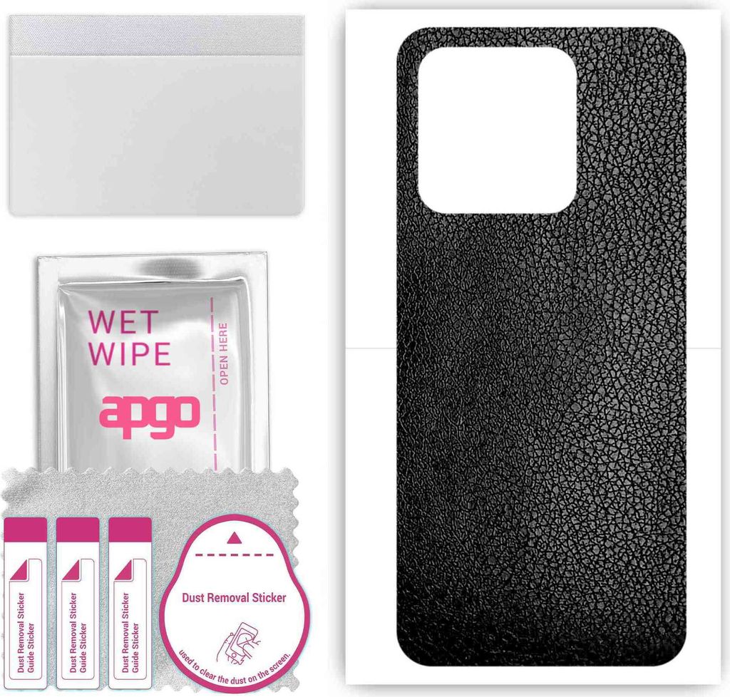 apgo Rückseite Schutzfolie, Skin, kompatibel mit Xiaomi Redmi 10A, Hinten Displayschutzfolie aus Vinylfolie, kratzfest, einfache Montage - Schwarz...