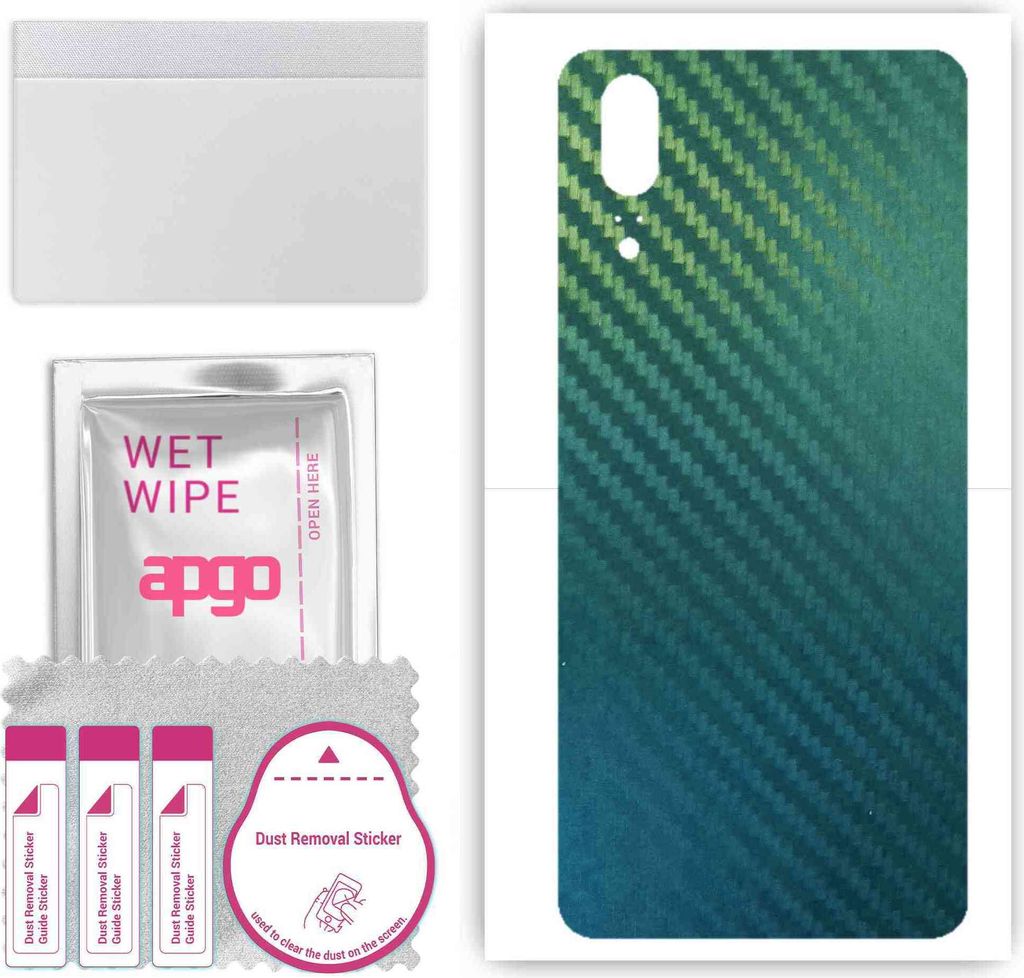 apgo Rückseite Schutzfolie, Skin, kompatibel mit Huawei P20, Hinten Displayschutzfolie aus Vinylfolie, kratzfest, einfache Montage - Kohlenstoff-C...