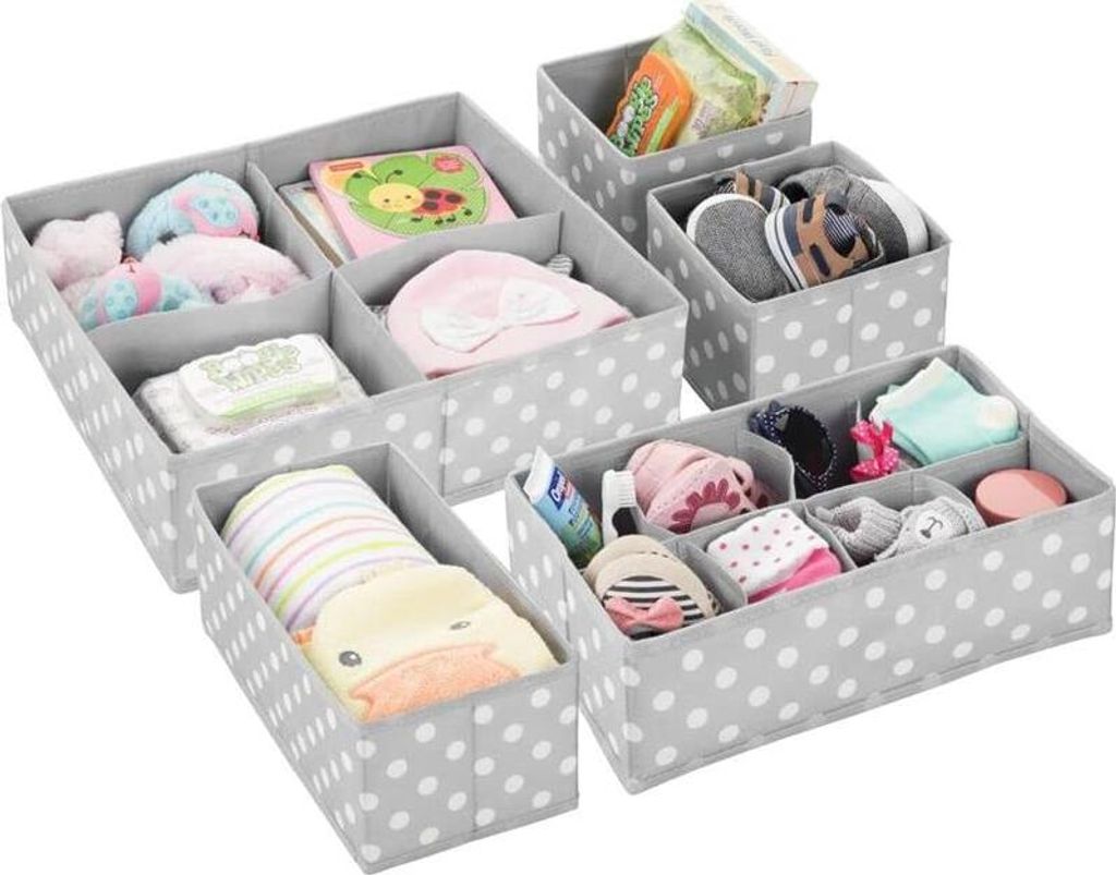 Aufbewahrungsbox Punkte 5er Set mDesign Stoffbox mit Produktbild 
