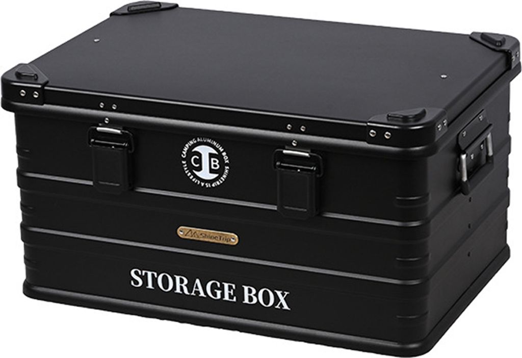 Outdoor-Aufbewahrungsbox, Aluminiumbox, Camping-Aufbewahrungsbox, Autobox, wasserdicht, 600 x 400 x 300 mm/23,6 x 15,7 x 11,8 Zoll, Schwarz