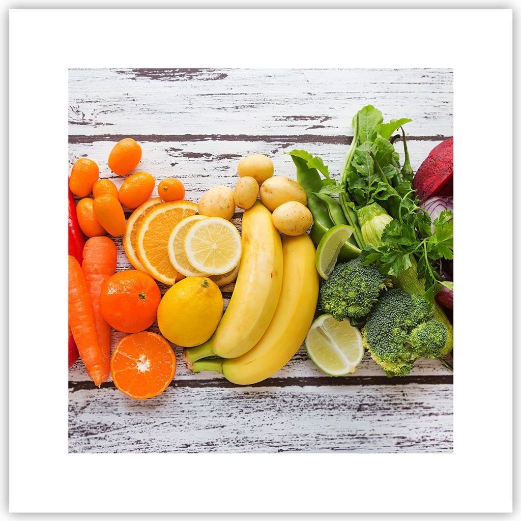 Poster - Poster ohne Rahmen - Essen Gemüse Essen frisch - 30x30 cm - Wand Bild - Wanddeko - Wandbilder - Kunstposter - Wandposter - Bilder - Kunst...