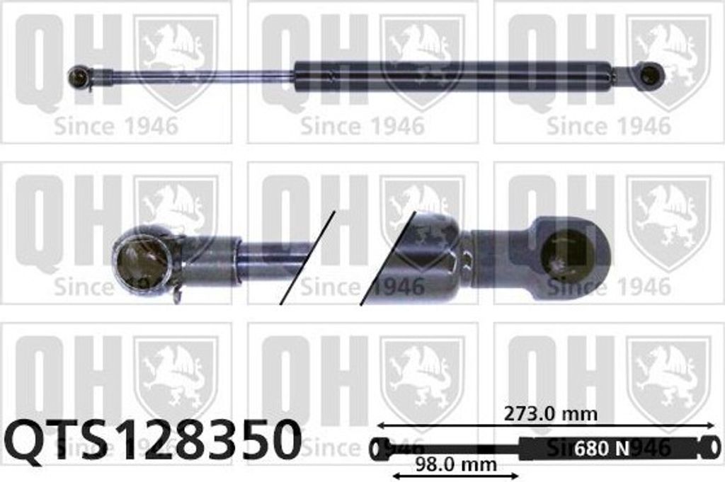 QUINTON HAZELL QTS128350 Gasfeder Heckklappendämpfer für NISSAN PRIMERA (P10) 273mm