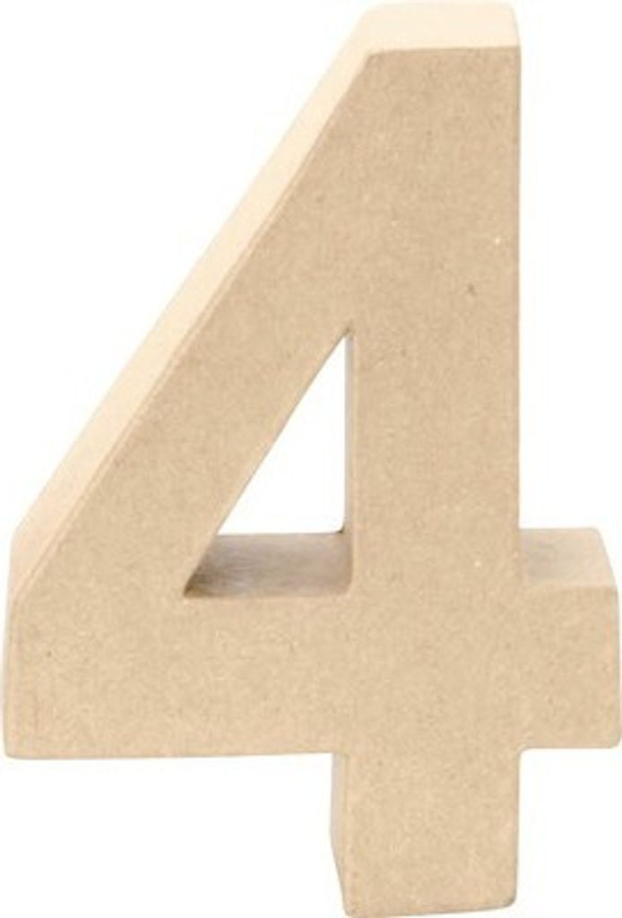 Glorex Papp-Zahl 4 17,5 x 5,5 cm Produktbild 