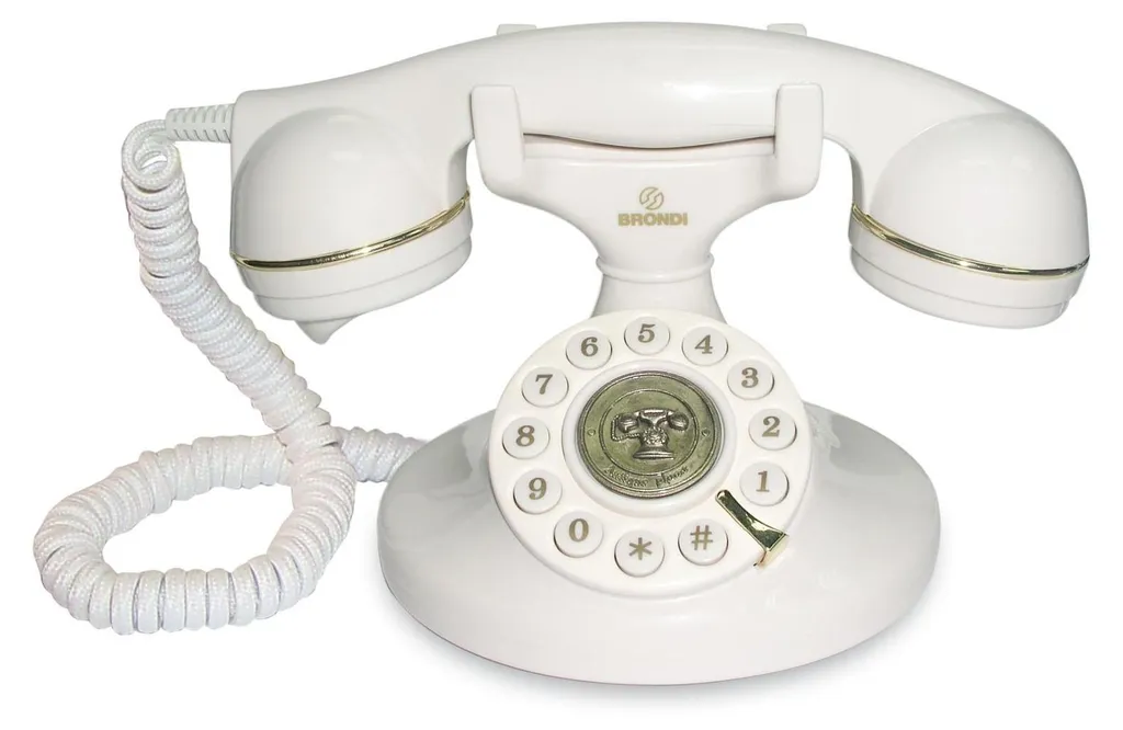 Téléphone fixe vintage blanc Brondi Vintage 10 avec touches numériques