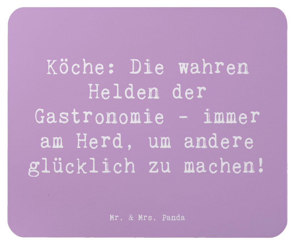 Mr. & Mrs. Panda Mauspad Spruch Koch Helden - Lavendeltraum - Geschenk, Berufe, Geschenke mit Herz, laptop, Köche, Kulinarik, mousematte, computer...