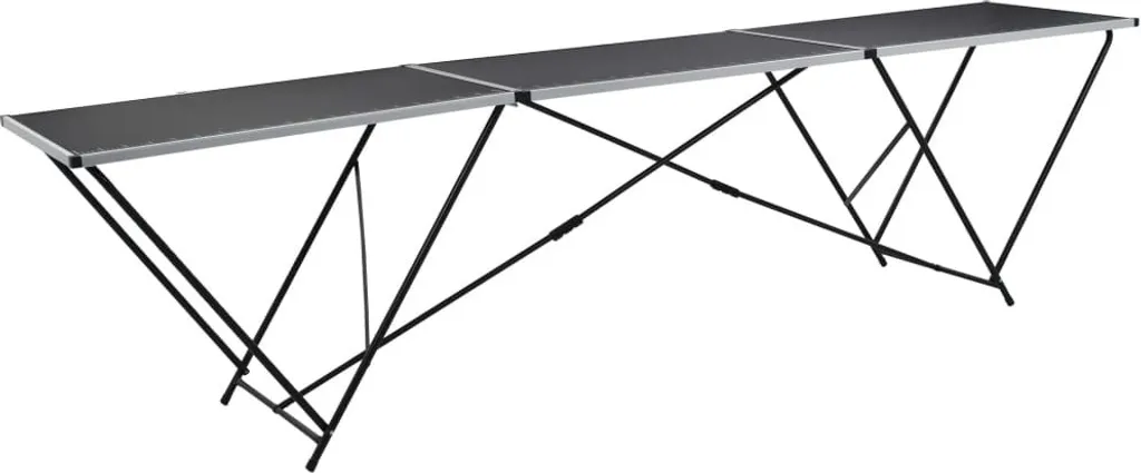 Tavolo da Lavoro 300x60x78 cm Professionale - Alluminio e MDF Nero