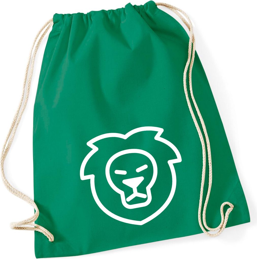 Huuraa Turnbeutel Löwe Sternzeichen Symbol 12 Liter Kelly Green Baumwolle Rucksack Geschenkidee